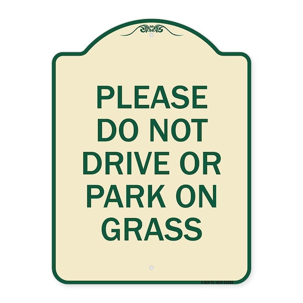 Signmission Please Do Not Drive or Park on Grass Heavy-Gauge Aluminum Sign, 24" x 18", TG-1824-23292 A-DES-TG-1824-23292 - main